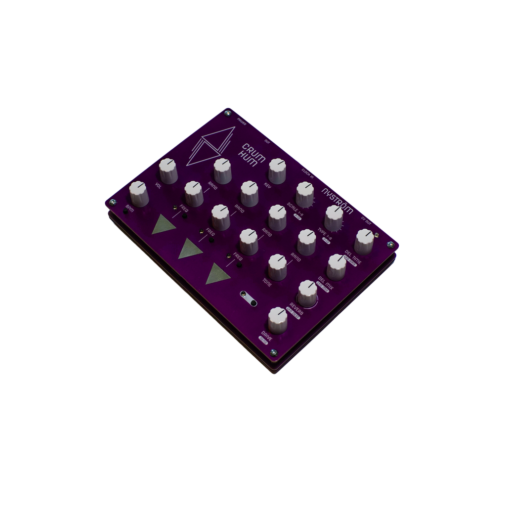 Nyström Crum Hum generatieve synthesizer, schuin aanzicht