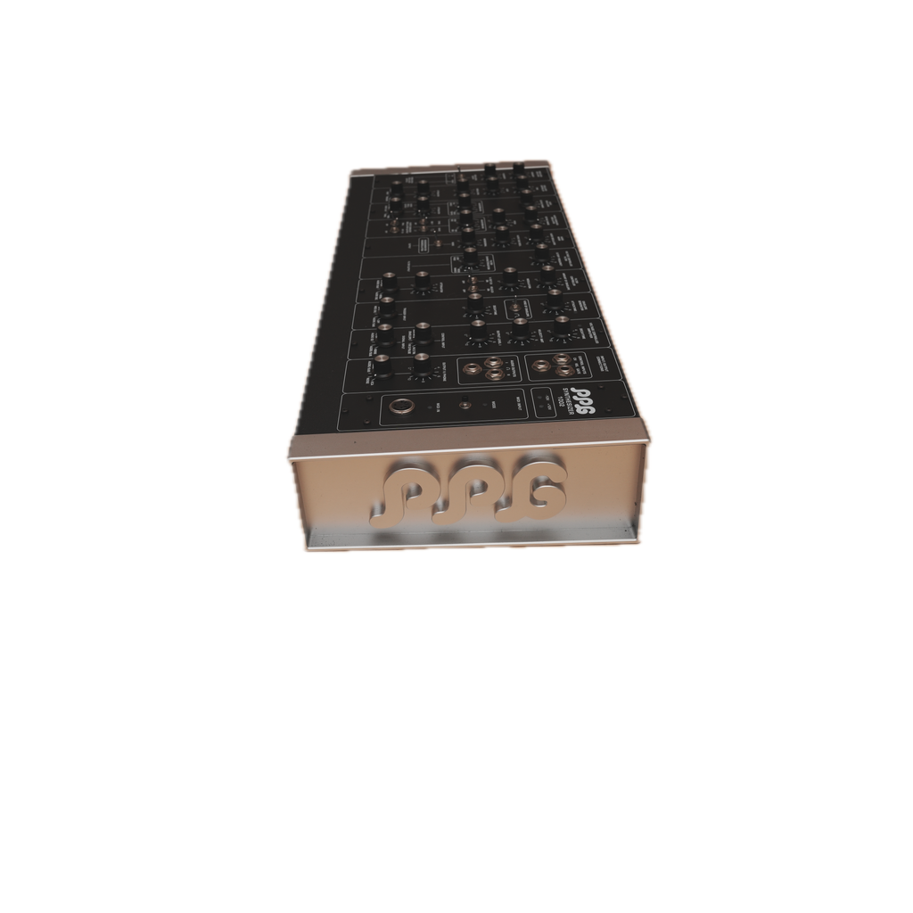 PPG 1002 Mk2 synthesizer front view with PPG logo side panel