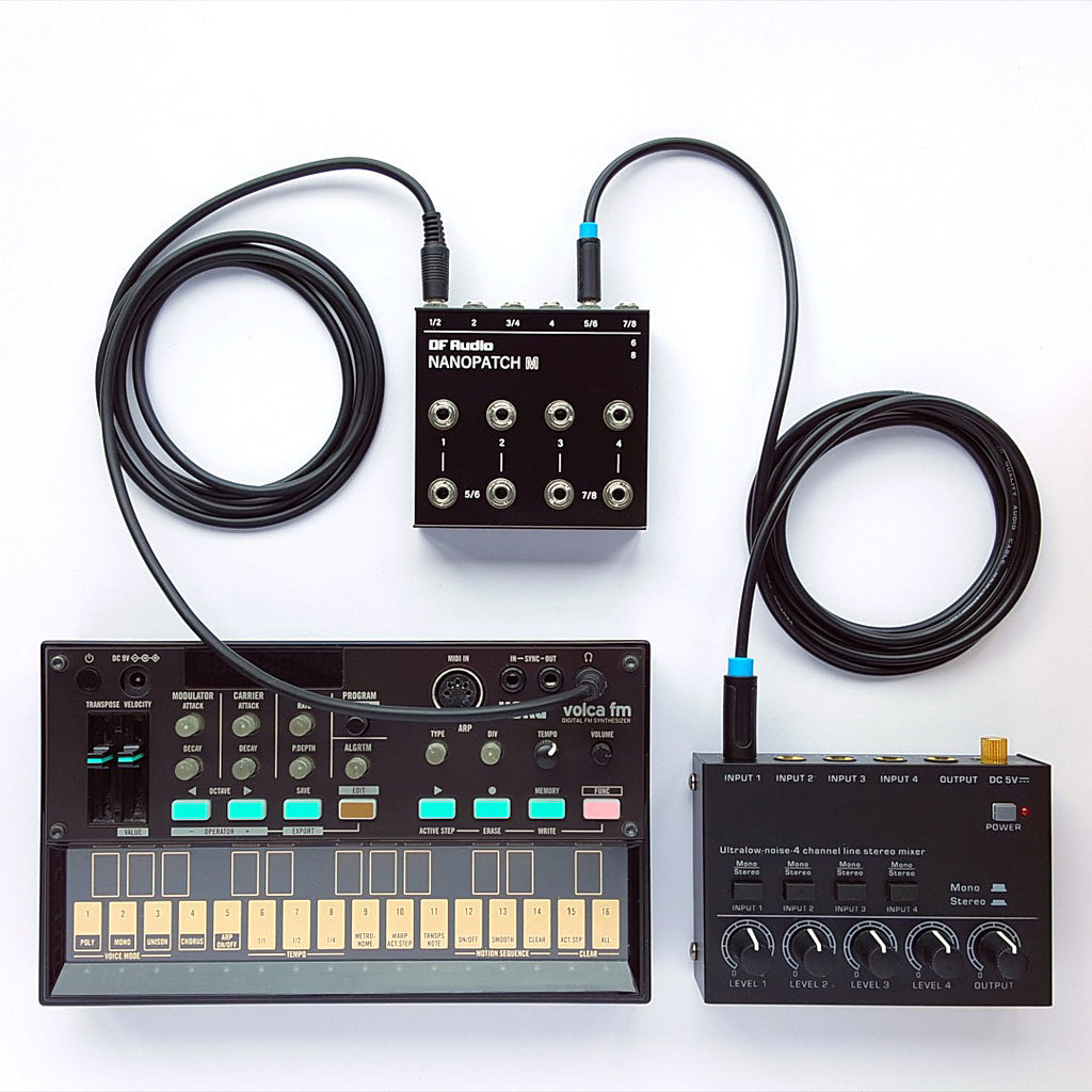 DF Audio Nanopatch M connected to a mixer