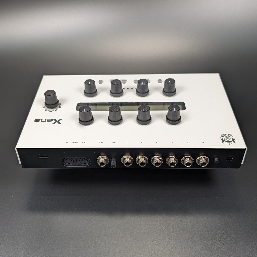 Michigan Synth Works Xena rear panel with outputs and MIDI